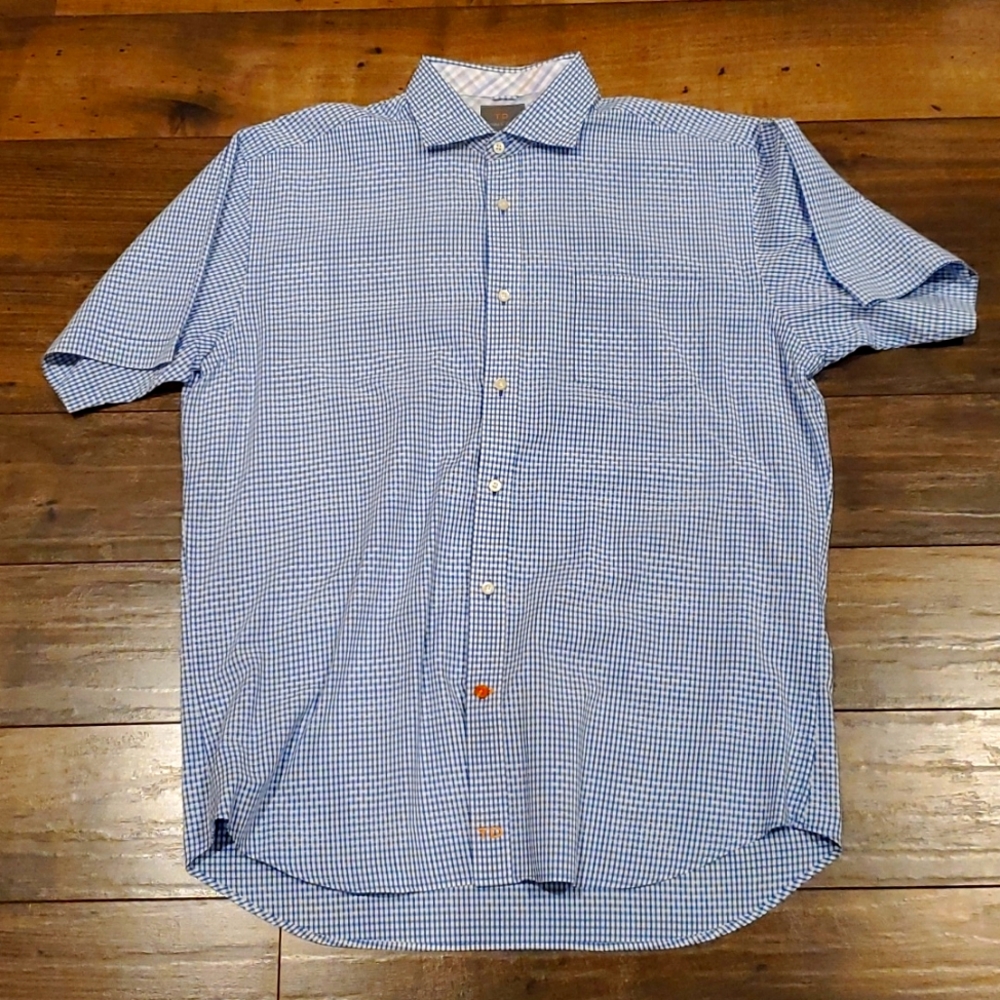 Tomas Dean TD Dress Shirt Blue/White Pattern